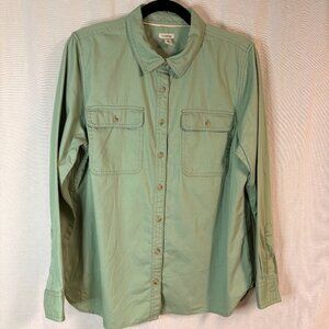 LL Bean Women's Heritage Denim Button Down Shirt M Reg 506343 100% Cotton